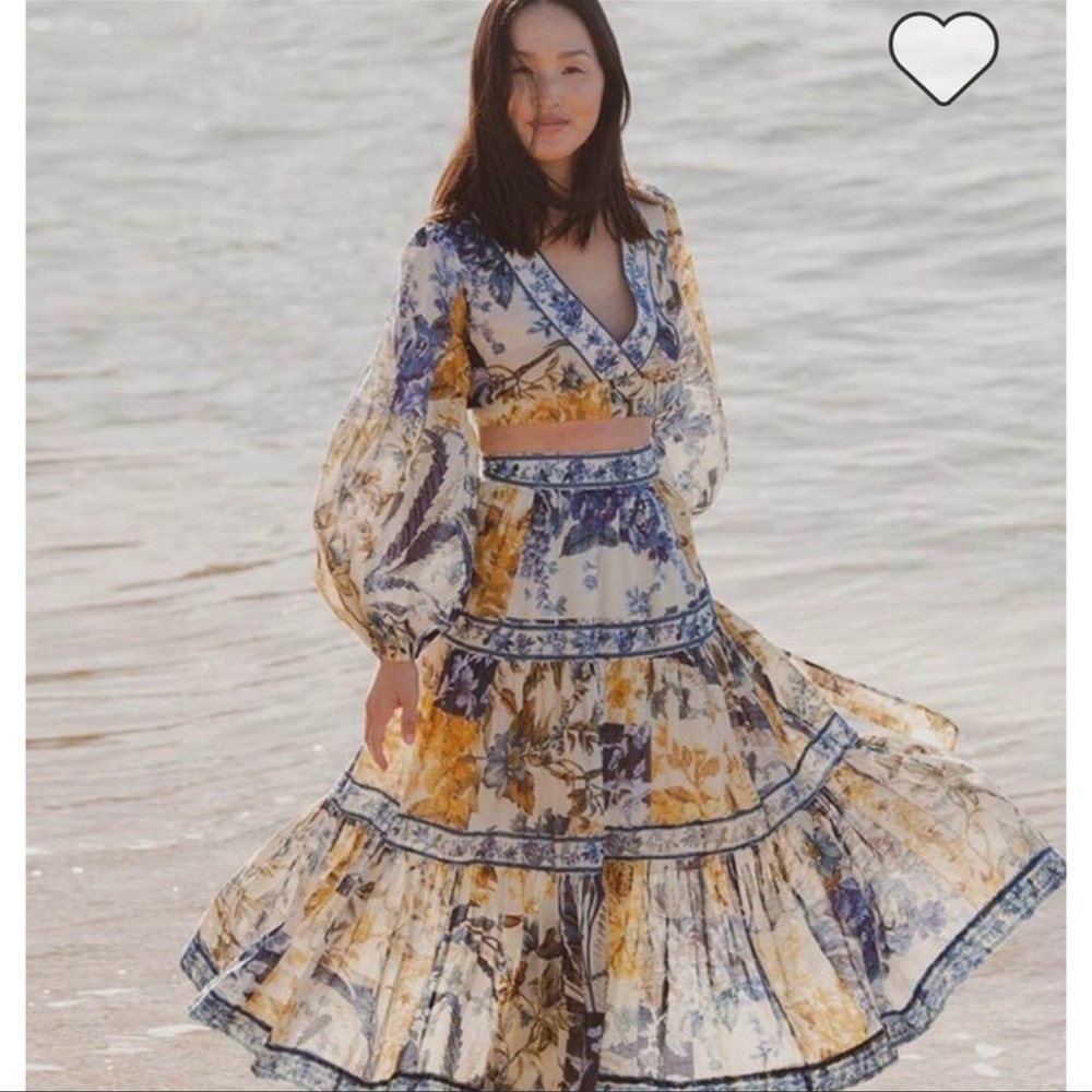 Authentic! Zimmermann Aliane crop wrap blouse